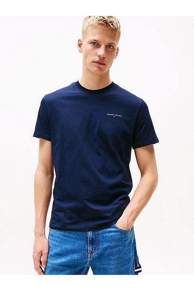 Tommy Hilfiger Tjm Slim Linear Chest Herren-T-Shirt in Blau