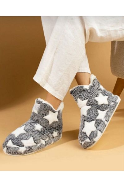 ünverdi Γυναικεία Wedge Sole Home Slippers Boots Starry βελούδινο ύφασμα
