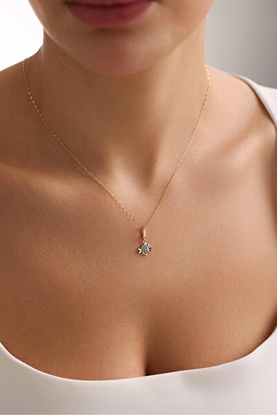 Bayar Gold 14 Ayar Altın Balık Kolye