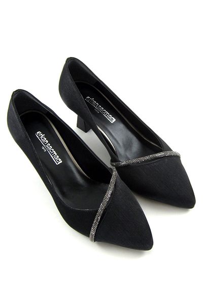 Erkan Saçmacı Večerní společenské boty Shimeca Black Satin Stone