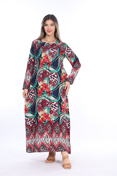 mervemoda Καλοκαιρινό μακρυμάνικο μπατάλ φόρεμα μητέρας