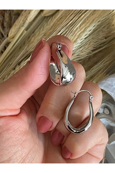 Lucios Golden Handworked Unbreakable Serial Medium Size Hook Earrings