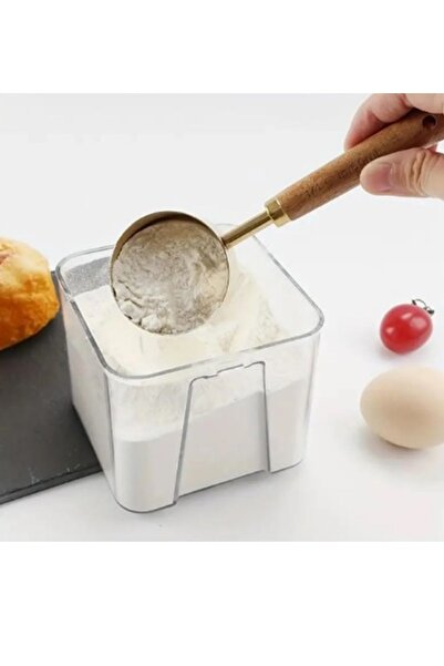 Kitchen Beauty 4 Adet Büyük Boy Paslanmaz Çelik Ahşap Saplı Ölçü Kaşığı Seti Ölçü Kabı 60ml 80ml 125ml 250ml