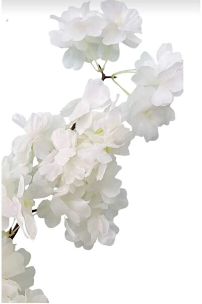 YAPAY ÇİÇEK DERYASI 3 adet Yapay Çiçek Bahar Dalı  Beyaz Japon Kiraz Çiçeği 90 Cm