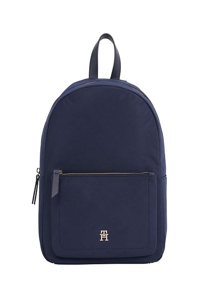Tommy Hilfiger Dámský dvoukomorový modrý batoh s logem a zapínáním na zip AW0AW16871-DW6