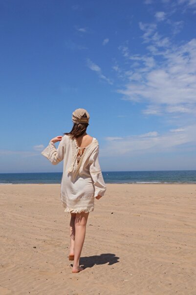 Su Koleksiyon Μίνι φόρεμα Iris Muslin από βαμβακερή δαντέλα και όστρακο