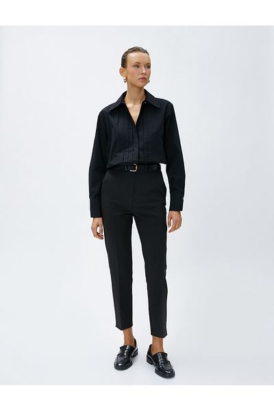 Koton Cotton Shirt with Stitching Detail Relax Fit