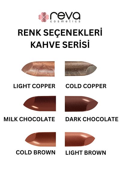 REVA Shimmer Lipstick Milk Chocolate-Brown Series-Sparkle Lipstick Coffee Series No:914 4 Gr