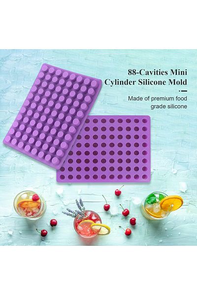 Lumely 88 Cavities Small Ice Ball Mold Tray, food-grade silicone,for Ice Chocolate Truffle Jelly Candy