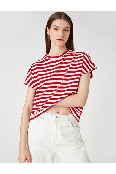 Koton Piros csíkos női póló