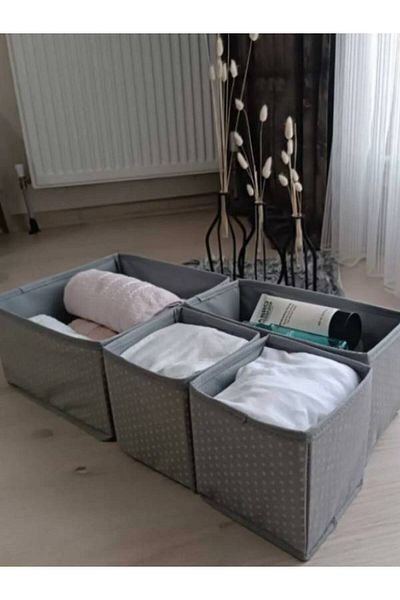 DEMİROĞLU EV TEKSTİL Polka Dot Multi-Purpose 4-Drawer Organizer