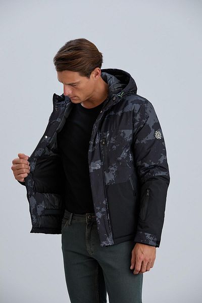 PIQUE Camouflage Detailed Double Color Fiber Padded Men's Coat