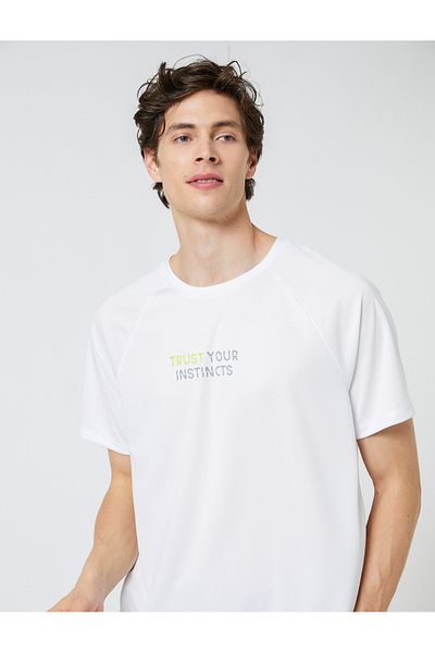 Koton Tricou sport cu slogan cu mânecă raglan cu decolteu rotund