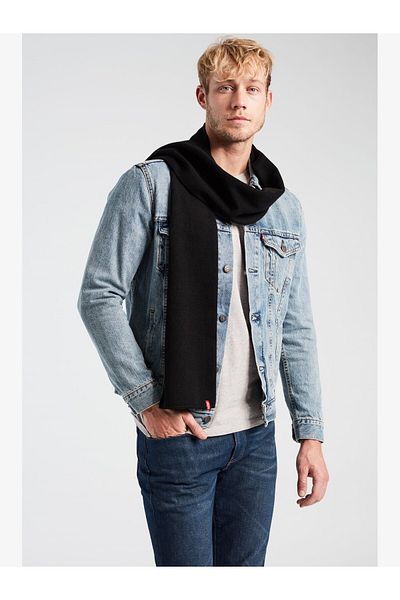 Levi's Ανδρικό μαύρο κασκόλ Lımıt 77138-0181