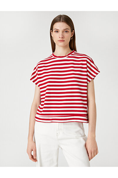 Koton Piros csíkos női póló