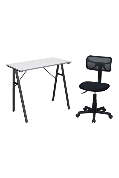micasa Study Desk and Mesh Chair Office Set Black