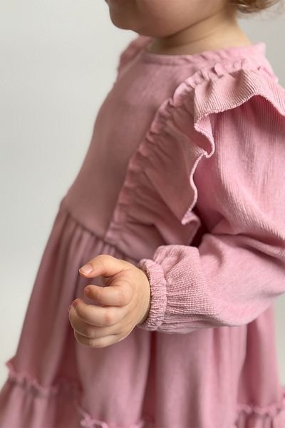 ALYRA Rochie pentru fetiță, cu volane, cu mânecă lungă, ziua specială, catifea, iarnă, rochie de Crăciun