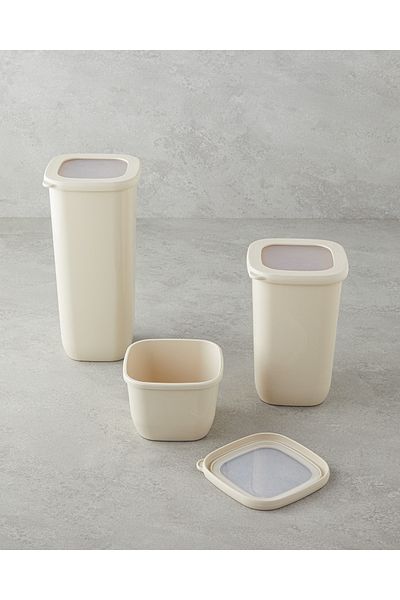 English Home Novia 3-Pack Plastic Jar - 550ml, 1200ml, 1700ml Cream