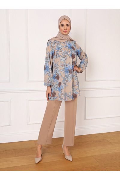 Refka Ribbed Stitched Classic Fabric Trousers - Mink - Refka