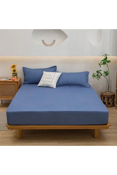Prime Sleeks Single 100% Cotton Sheet - Elastic, 100x200 cm, Pillow Case 1 Piece