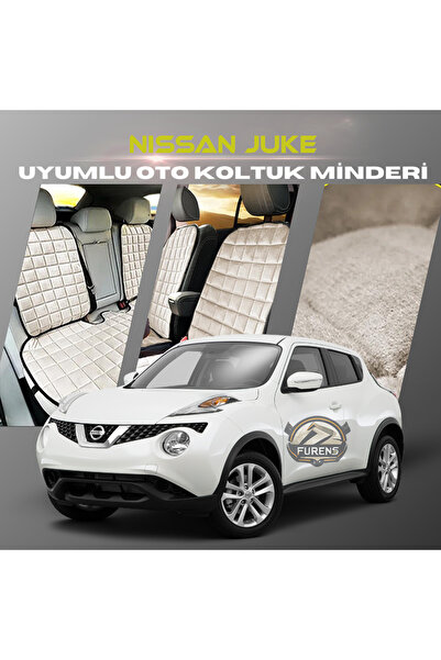 SHOOPLAA طقم وسادة مقعد السيارة Nissan Juke باللون البيج مع جيوب ريش تايلاندي...
