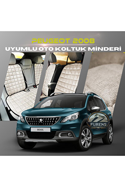 SHOOPLAA طقم وسادة مقعد السيارة بيجو 2008 باللون البيج مع جيوب ريش تايلاندية ...