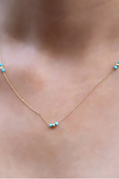 Glorria Altın Firuze Kolye