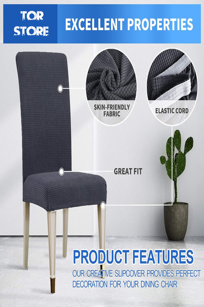 Tor Store 2'li Set Sandalye Kılıfı Örtüsü Likralı Lastikli Kaymaz Sandalye Koruyucu Ve Dekorasyon Örtüsü