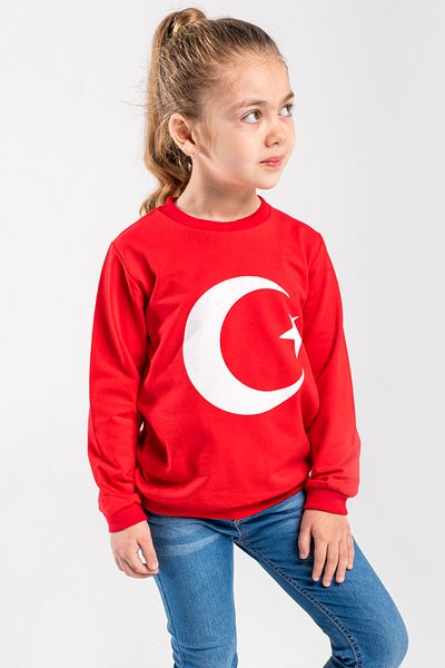 Trend Baby Kids Unisex Children's Crescent and Star Basic Sweat 8-12 Years