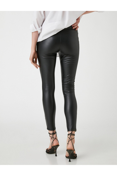 Koton Leggings aus Kunstleder mit hoher Taille