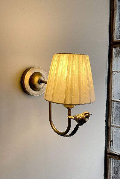 woodhub Basic Avangard Model Kuşlu Antik Eskitme Kaplamalı Duvar Aplik