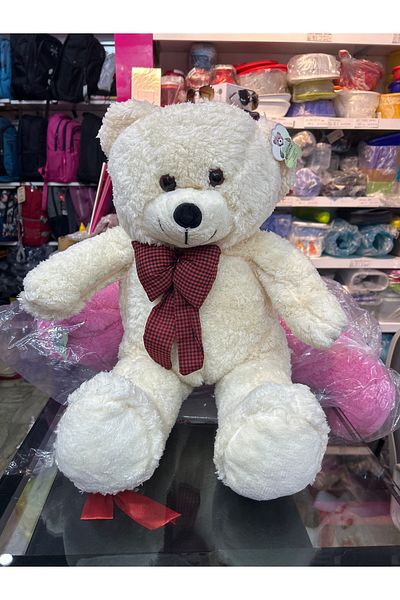 peluş Plush Bear with 80 cm Cream Bow Tie