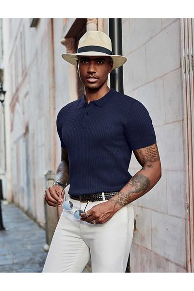 youknitwear you Πλεκτό μπλουζάκι Carbon Polo Neck
