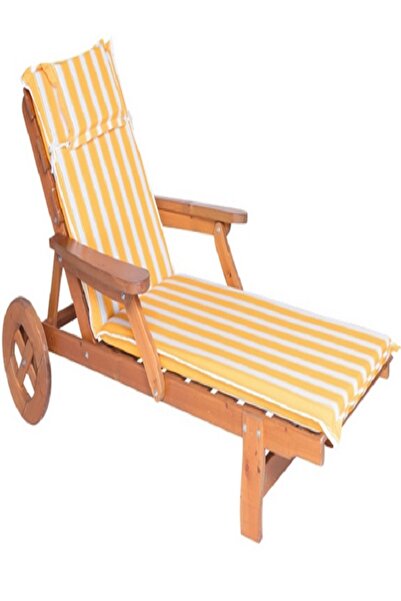 Belde AKRİLİK YASTIKLI ŞEZLONG MİNDERİ SARI/BEYAZ - 8528