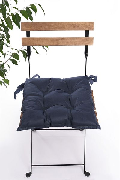 ADARYA HOME Navy Blue 40X40 Flat Decorative Pofidik Chair Cushion - Lace-Up