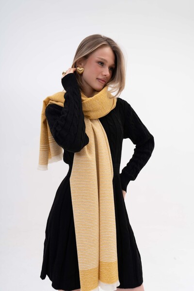 SOFT AKSESUAR LUFFY Çizgili Yün Karışımlı Atkı