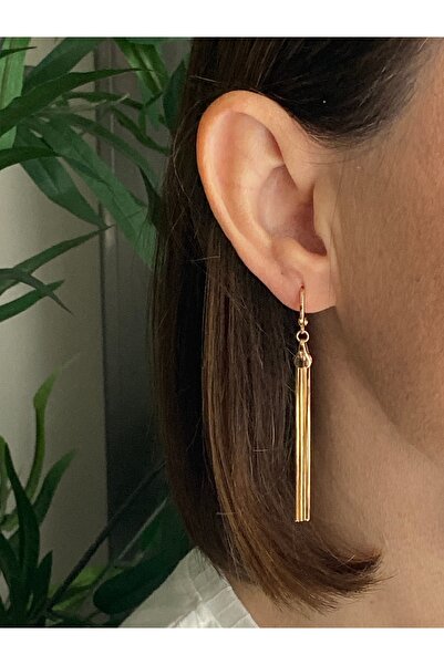 Lucios أقراط دائرية من سلسلة غير قابلة للتشوه مع صناعة ذهبية (6.5 سم)