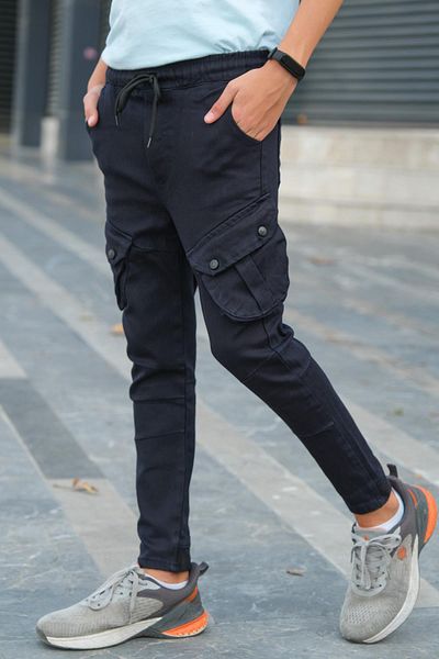 Zaziko Kids Boy's Elastic Waist Pocket Cargo Pants Pnt. 0005131 -Z