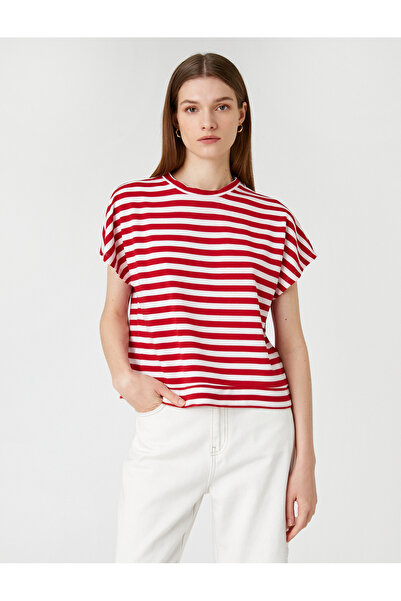 Koton Piros csíkos női póló
