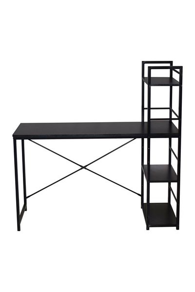 micasa Particle Board Computer Desk with 4-Tier Open Shelf