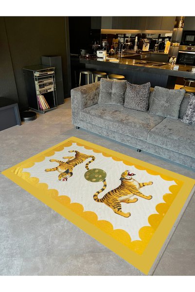 Rugs Modern Halı Colecția Rio – Covor decorativ modern cu tematică galbenă, c...