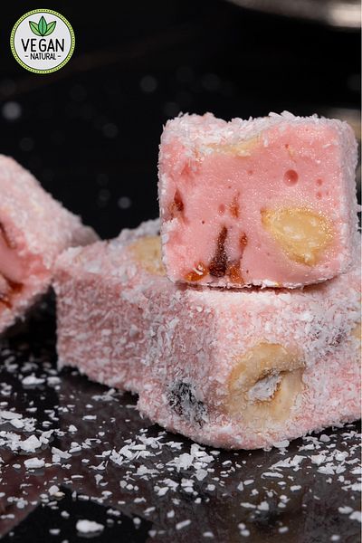 SAFRANTAT Turkish Delight with Saffron and Blueberries - Vegan, Glucose Free, Natural (Net 430 Gr)