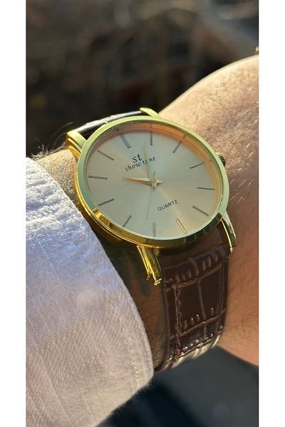 Show Time Leather Cord Men's Wristwatch