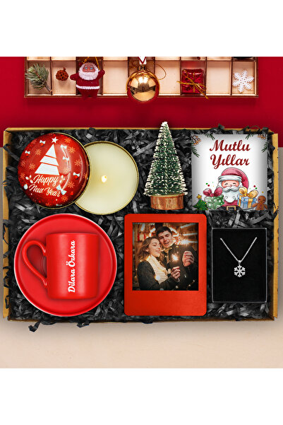 Apollon Gift Shop Yılbaşına Özel Fincan & Mum & Çerçeve & Çam Ağacı & Kar Tan...