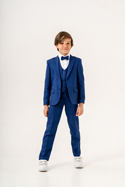 Rüyam Yelekli Erkek Çocuk Takım Elbise / Parlament Mavi Spor Takım / Gömleksiz