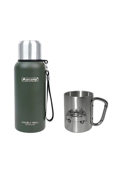 Orcamp Green Steel Thermos Cup - 0.50 Lt, Out-5000 Model, Inox Orc-066-A4