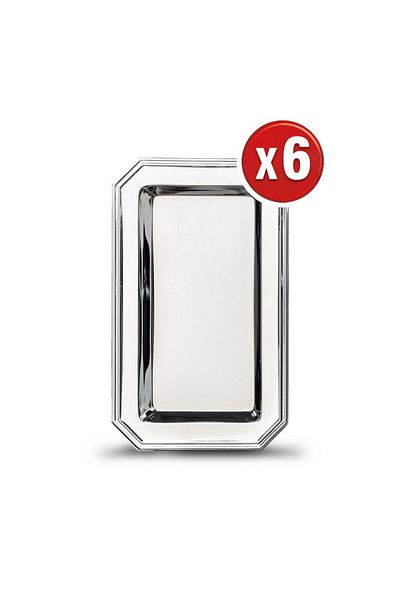 Paşabahçe Octagon Rectangular Tray X 6 Pieces 15 24 cm