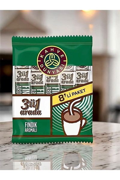 Kahve Dünyası 3 in 1 8 Pack Hazelnut Flavored Instant Coffee