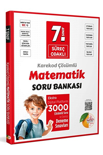 Editör Yayınevi 7. Sınıf Süreç Odaklı Matematik Soru Bankası - Karekod Çözümlü