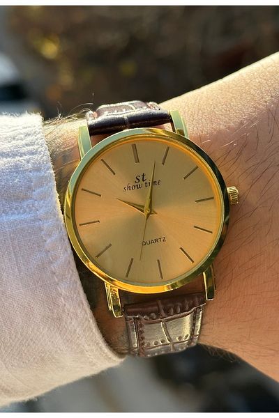 Show Time Leather Cord Men's Wristwatch